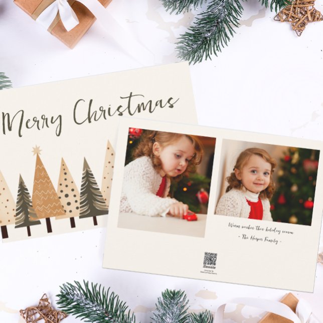 Winter Forest Neutralt Two Photo jul Julkort (Skapare uppladdad)