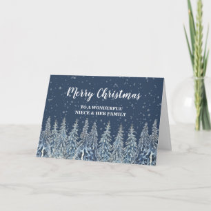 Winter Forest Niece & Family God jul Kort