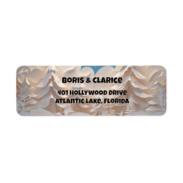 Winter Forest Returadress Etikett (Framsidan)