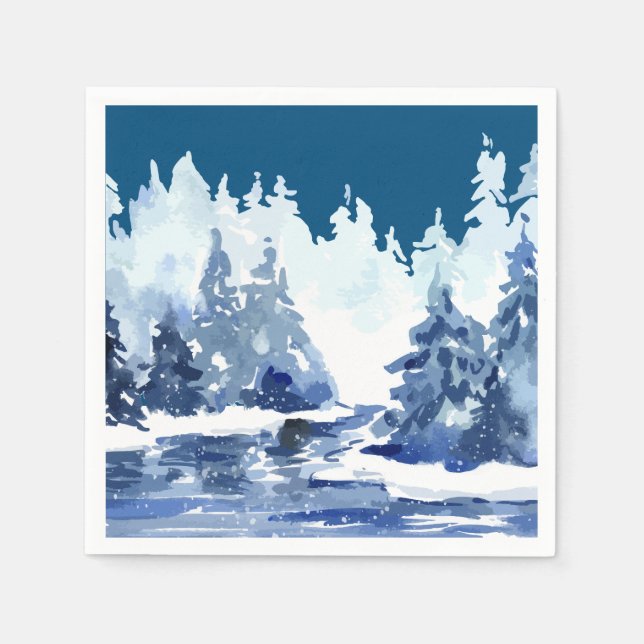 Winter Forest Scene Pappersservett (Framsidan)