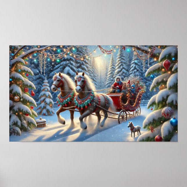 Winter Forest Sleigh Ride Poster (Framsidan)