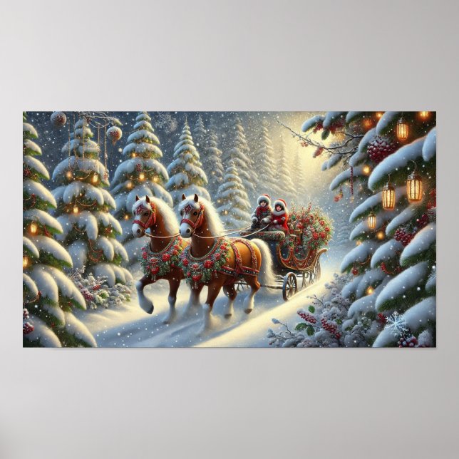 Winter Forest Sleigh Ride Poster (Framsidan)