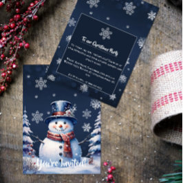 Winter Forest Snögubbe jul Party | Blå Inbjudningar