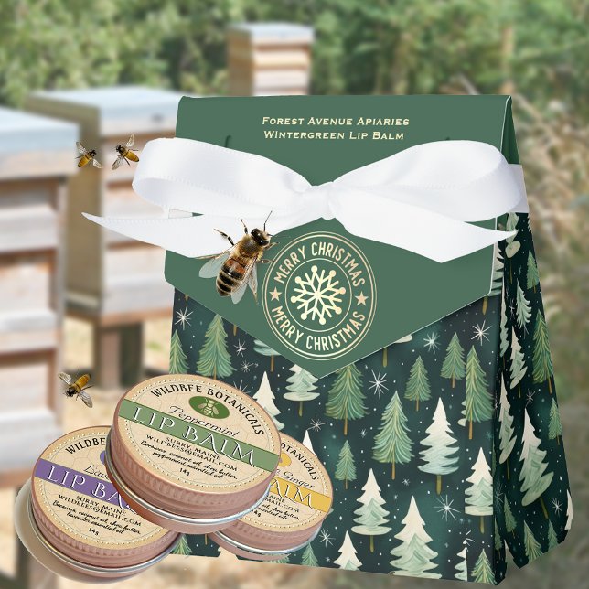 Winter Forest & Snowflake Personlig Apiary Gift Presentaskar (Skapare uppladdad)
