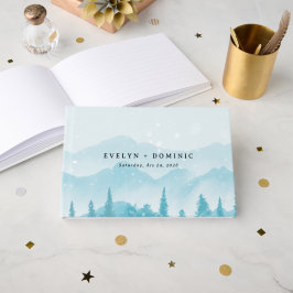 Winter Forest Snowy Mountain Bröllop Gästböcker