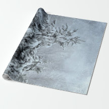 Winter Forest Vintage Woodland Snö Covered Träd