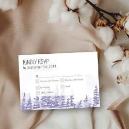 Winter Forest Watercolor Lavender Entree OSA Kort