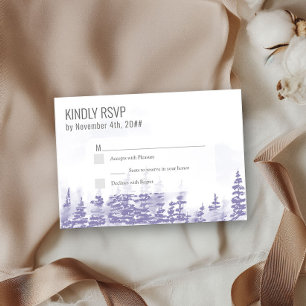Winter Forest Watercolor Lavender Simple OSA Kort