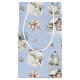 Winter Forest Watercolor Pattern Gift Bag