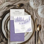 Winter Forest Watercolor Personlig Bröllop Pappersservett<br><div class="desc">Vinterbröllop-personlig-cocktail-blöjor med scenisk vattenfärgsdesign i lavender- och grått-skuggor. I snö finns ett romantiskt skogslandskap i bergstrakterna med gräs träd,  droppar och en ljussken snö. Mallen är inställd för att lägga till namn i briden och trippen samt bröllop-datumet. Om du vill matcha produkter kan du bläddra i min Winter Forest-samling.</div>