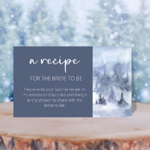 Winter Forest Watercolor Recipe för briden Tilläggskort