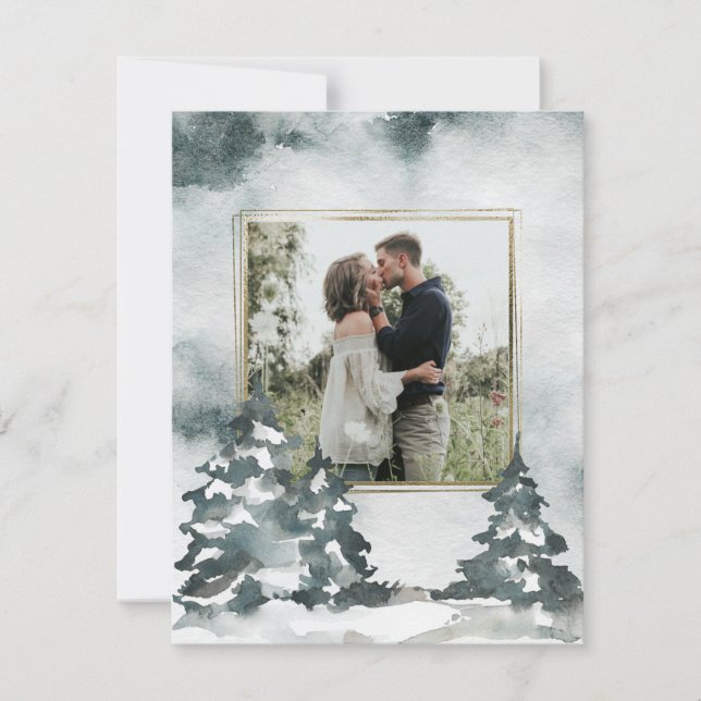 Winter Forest Watercolor | Spara datum i fotot Datumet (Framsida)