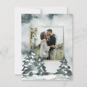 Winter Forest Watercolor Spara datum i fotot Datumet
