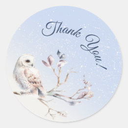 Winter Forest Watercolor Sticker Runt Klistermärke