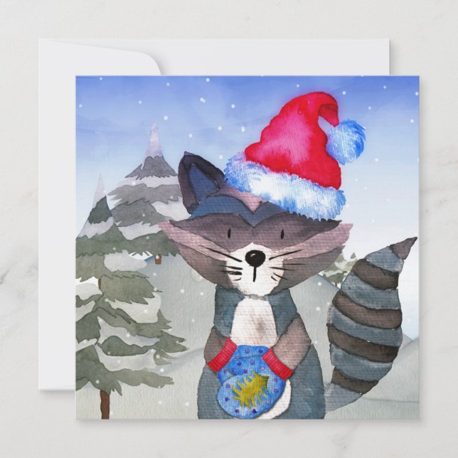 Winter Forest Woodland Friends Racoon Illustration (Framsida)