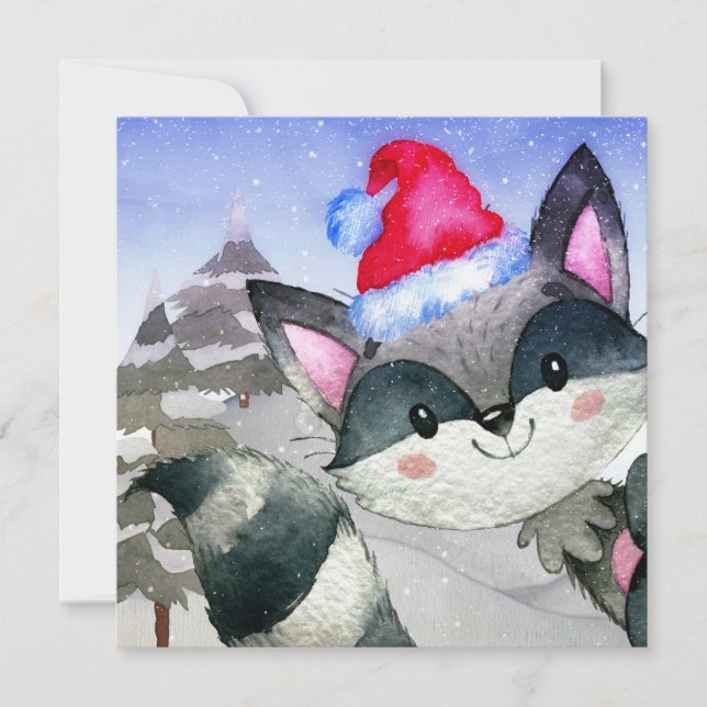 Winter Forest Woodland Friends Racoon Illustration (Framsida)