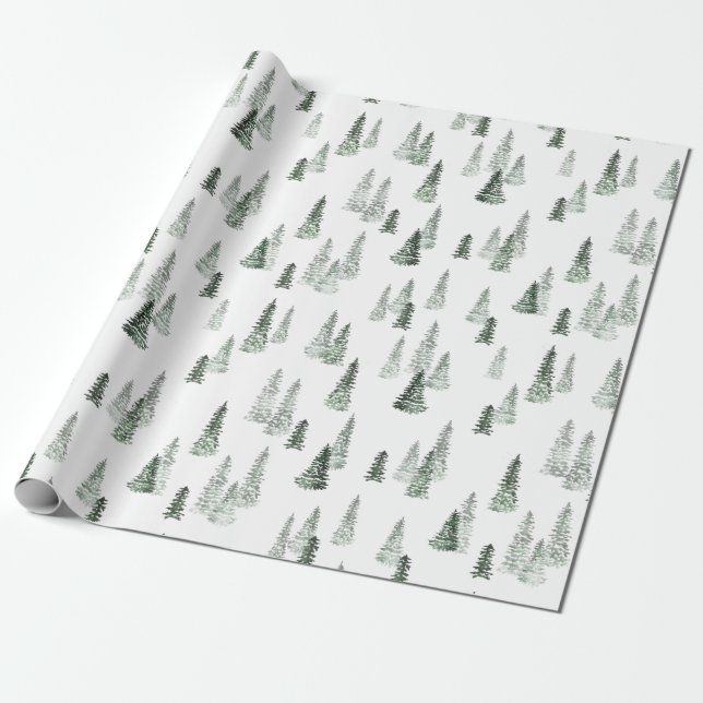 Winter Forest Wrapping Papprare Presentpapper (Utrullad)