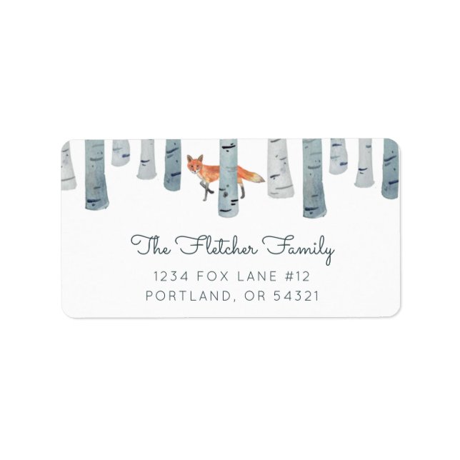 Winter Fox Adressetikett (Framsidan)