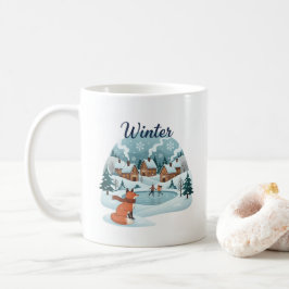 Winter Fox Ceramic Mug (11oz) Kaffemugg