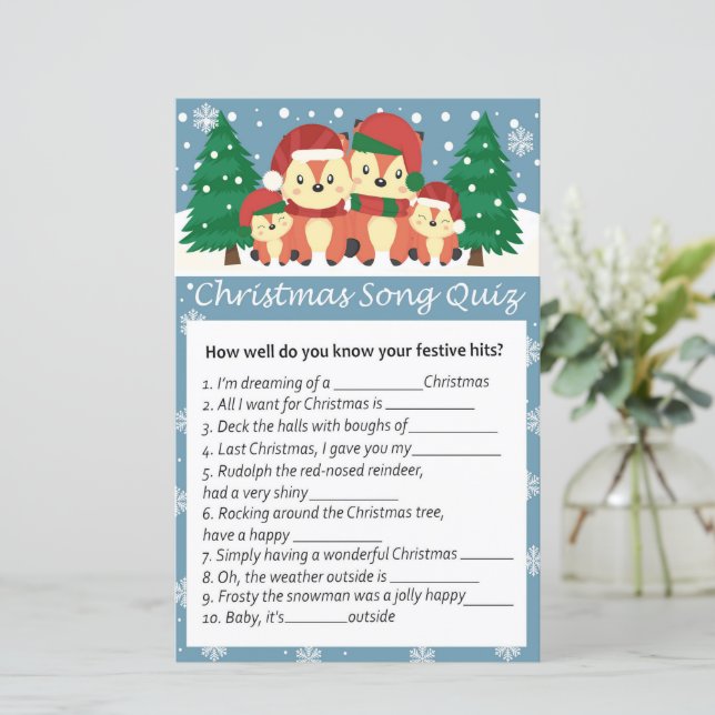 Winter fox christmas sång quiz (Stående Fram)