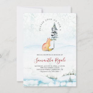 Winter Fox Inbjudningskort för möhippa