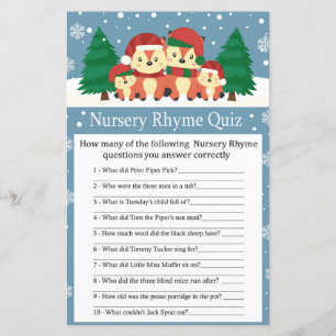 Winter fox Nursery Rhyme Quiz babyduschspel