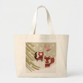 Winter Fox Tote Bag Jumbo Tygkasse