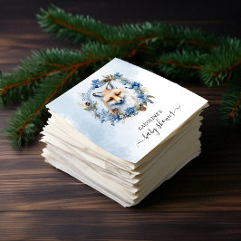 Winter Fox Watercolor Baby Shower Pappersservett