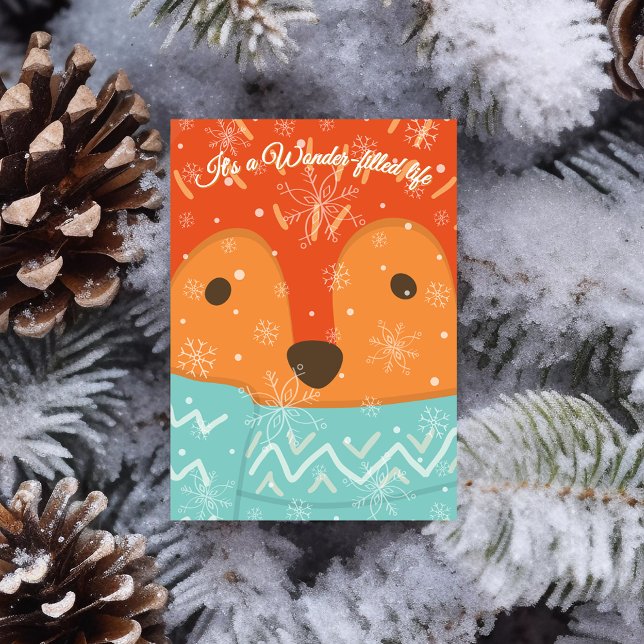 Winter Fox Wonder-Filled Life Funny Christmas Julkort (Skapare uppladdad)
