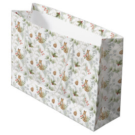 Winter Fox Woodland Forest Cute Large Gift Bag