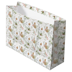 Winter Fox Woodland Forest Cute Large Gift Bag