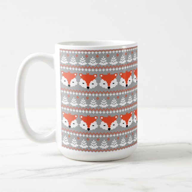 Winter Foxes jul mönster Kaffemugg (Vänster)