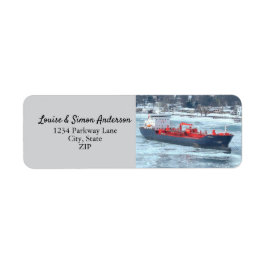 Winter Freighter Algoterra Underbar Sjöar Adress Returadress Etikett