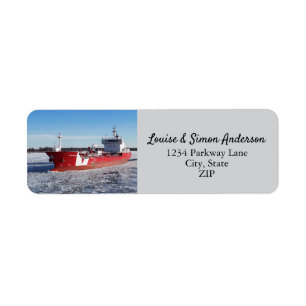 Winter Freighter Iver Bright Underbar Sjöar Adress Returadress Etikett