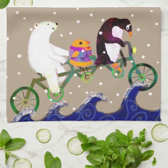 Winter Friends Tea Towel Kökshandduk (Vikta)