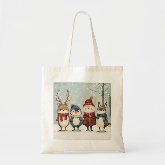 Winter Friends Tote Tygkasse (Framsidan)