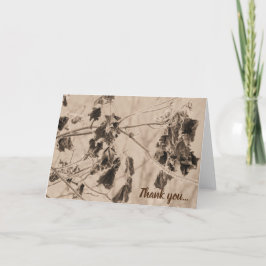 Winter Frost på Löv Sepia Tack Kort