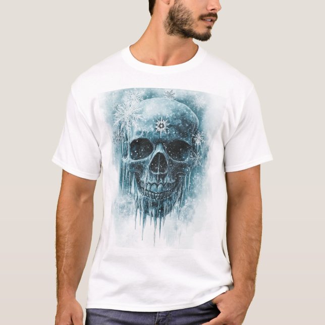Winter Frost Skull T Shirt (Framsida)