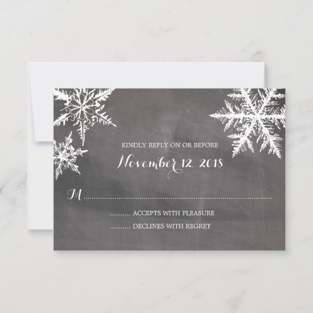 Winter Frost Snöflingor Chalkboard | BRÖLLOP OSA (Framsida)