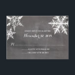 Winter Frost Snöflingor Chalkboard | BRÖLLOP OSA Kort<br><div class="desc">FRÅN INSAMLINGEN WINTER FROST BRÖLLOP: För dina Bröllop OSA-kort - 3 WHITE Elegant Snöflingor med en rustik kalkkortsbakgrund. Om du inte vill ha färg-schemat kan du skicka e-post till paula@labellarue.com innan du beställer ställe. Kontrollera att du har bevis på din design innan du skickar din beställning. Om du har frågor...</div>