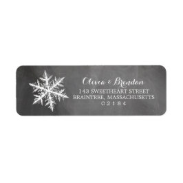 Winter Frost Snöflingor Chalkboard-Returadress Returadress Etikett