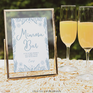Winter Frost Snowflake Baby Shower Mimosa Pub-teck Poster