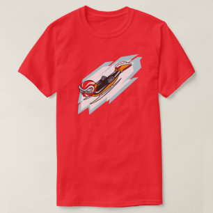 Winter Games Skeleton Anime Stil Illustration Tee Shirt