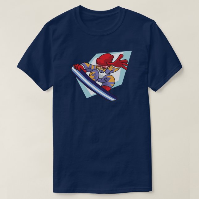 Winter Games Snowboarder Anime Stil Illustration T-shirt (Design framsida)