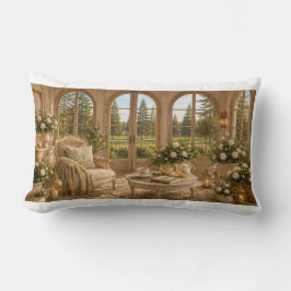Winter Garden Pillow | Romantic Botanical Window & Lumbarkudde