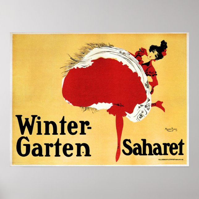 Winter Garten Saharet Cabaret Dancer Old Theater Poster (Framsidan)