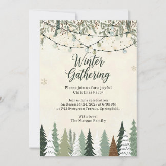 Winter Gathering Christmas Inbjudningar