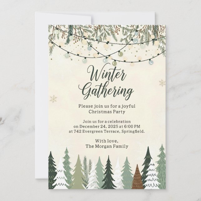 Winter Gathering Christmas Inbjudningar (Framsida)