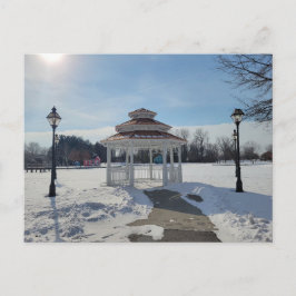 Winter Gazebo Taylor Michigan Postcard Helg Vykort