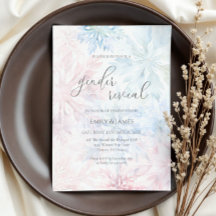 Winter Gender Reveal Party Rosa Blue Snowflake